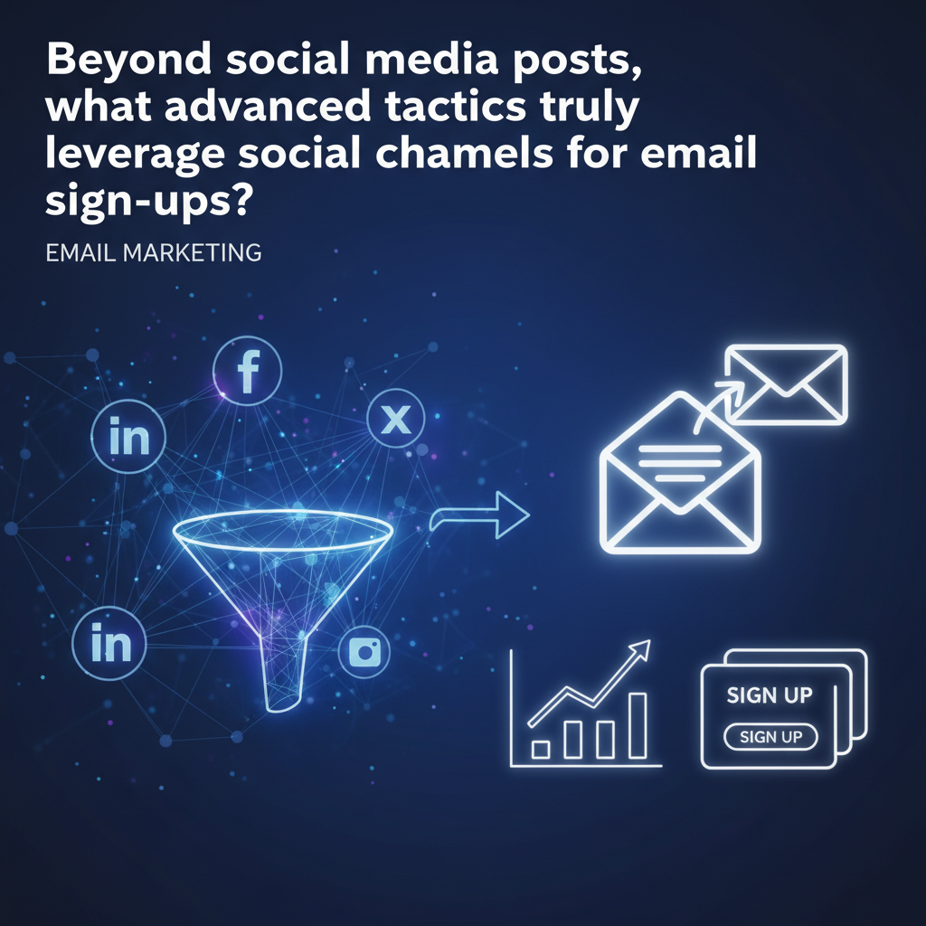 Beyond social media posts, what advanced tactics truly leverage social channels for email sign-ups?