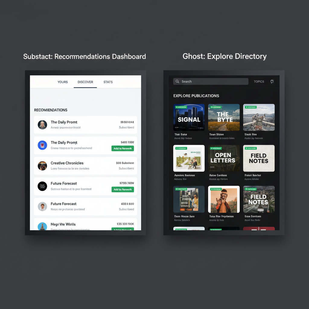 A side-by-side screenshot comparison showing the Substack 