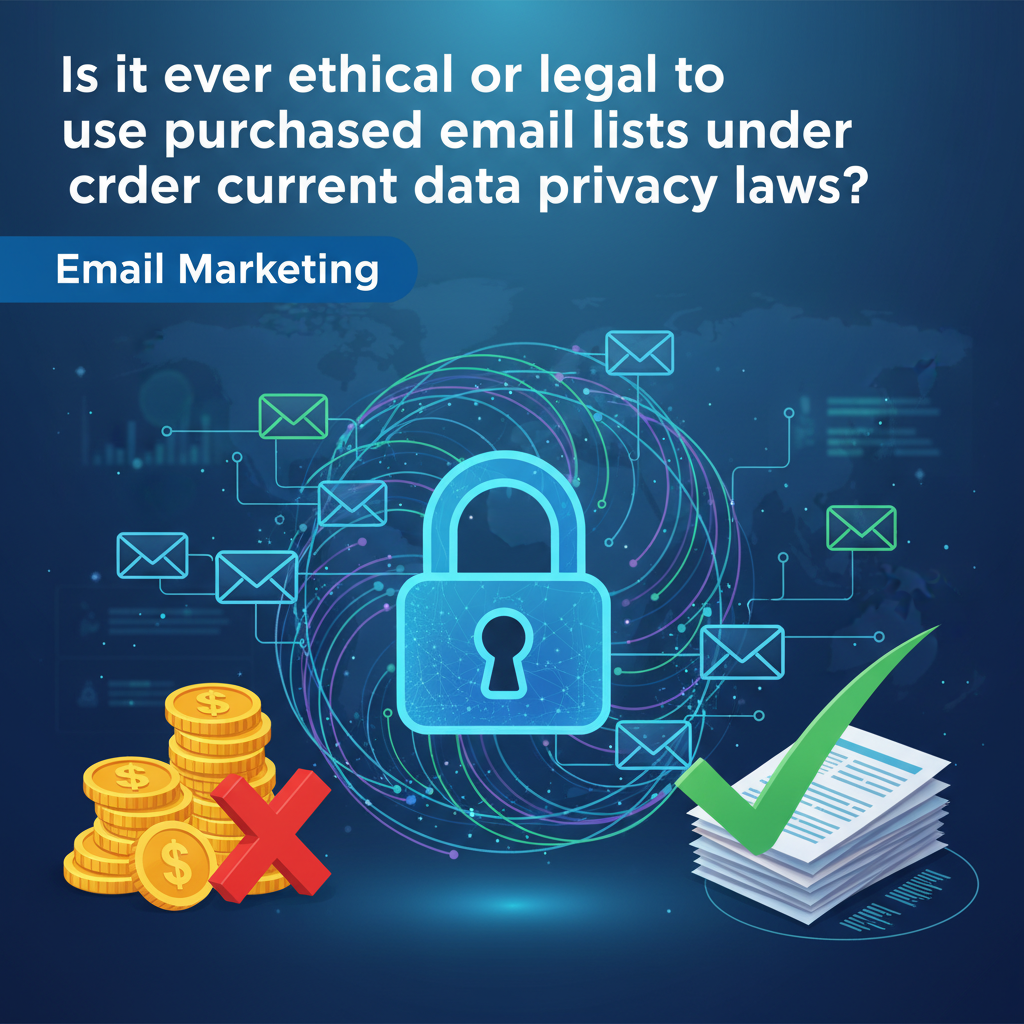 Is it ever ethical or legal to use purchased email lists under current data privacy laws?