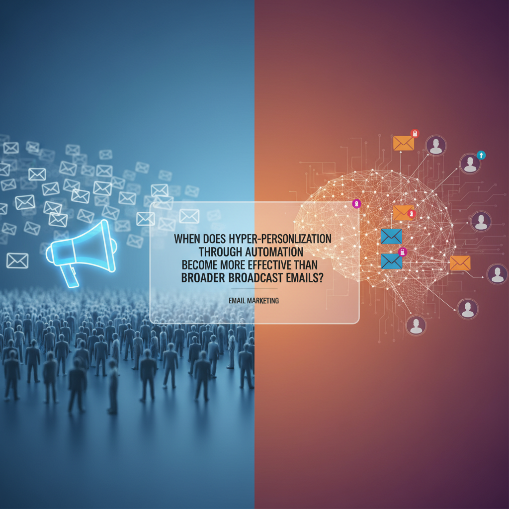 When does hyper-personalization through automation become more effective than broader broadcast emails?