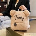 Personalized Teddy Bear Toddler Backpack, Custom Travel Kids Backpack, Embroidered Name Preschool Kindergarten Backpack