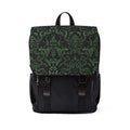 Unisex Casual Shoulder Backpack, Snake, serpent, damask, green, black, gothic, halloween, spooky, spoopy, witch, vampire