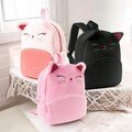 Cute Cartoon Embroidered Kitten Plush Backpack, Large Capacity Children's Backpack, Kindergarten Backpack, Back To School, Kids Backpack