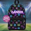 Custom Backpack for School, Sports Backpack, Name Bag, Neon Sports, Basketball Football Baseball Backpack