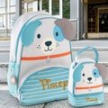 Personalized Child's Puppy Character Backpack, Toddler Backpack, Preschool Backpack, Stephen Joseph Sidekick, Lunch Pal Lunch Box
