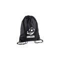 Personalised Football Custom Drawstring Bag for Kids with Initial - PE Kit / Gym / Swimming Bag - Ideal for Nursery & Primary School Girls