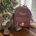 Corduroy backpack old pink illustration of your choice, Kindergarten, small school bag, nursery bag, child bag, satchel