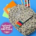 CUSTOM Back to School Backpack, Camo Old School, Personalized Bag for sleepover, Toddler School Bag, Daycare Bag, Boys, Backpack lunchbox