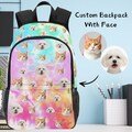 Custom Backpack with Pet Face, Printed Faces on Backpack, Custom Faces Backpack, Personalized Backpack with Pet Photos, Gifts for Pet Lover