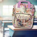 PERSONALIZED WESTERN Back to School Highland Cow Floral Backpack, Scottish Highlander Book Bag, Custom Cowgirl Christmas Gift, Cow Lover Bag