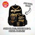 Personalised Children's Backpack, Black Boy rucksack, Custom School Bag, Back to School Gifts, black boy backpack