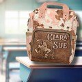 PERSONALIZED Hereford Cattle Girls Western Backpack, Girl Baby Western Diaper Bag, Rodeo Cowgirl Diaper Bag Western Baby Gift Ranch Mom Gift