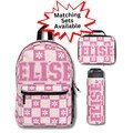 Custom Checkered Retro Laptop Backpack, Matching Lunch Bag, Matching Water Bottle with Straw, Back to School Set, Custom Gift for Girl