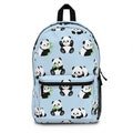 Cute Panda Light Blue Backpack funny Cute Kawaii Bears bamboo durable back pack Bag for School Gift for Granddaughter Grandson Daughter