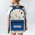 Personalized Outerspace Name Backpack, Custom Rocket Ship School Bag For Kids and Toddlers Gift