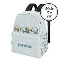 Construction Vehicle Toddler Backpack with Custom Name, Personalized Digger Rucksack, Baby Boy Mini Kindergarten Satchel, Best Birthday Gift
