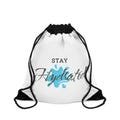 Stay Hydrated Drawstring Bag, Gym Bag, Sport Backpack, Swim Bag, Workout Tote, Eco-Friendly Water Bottle Carrier